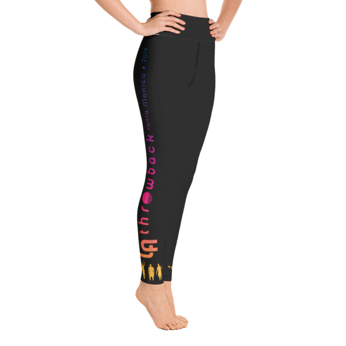 LATB 2019 Womens Leggings - black w aqua/gold/pink logo - Image 3