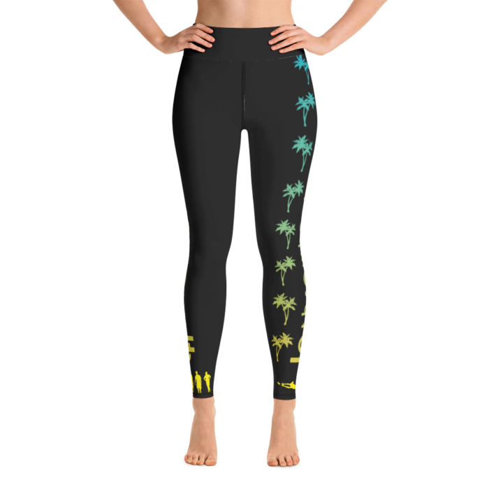 LATB 2019 Womens Leggings - black w aqua/green/yellow logo