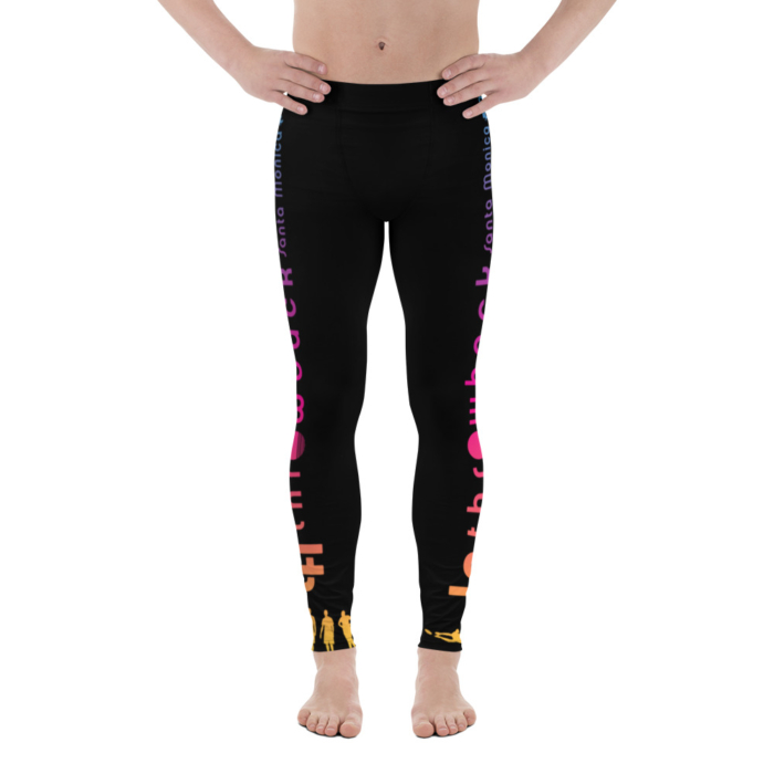 LATB 2019 Mens Leggings - black w aqua/gold/pink logo