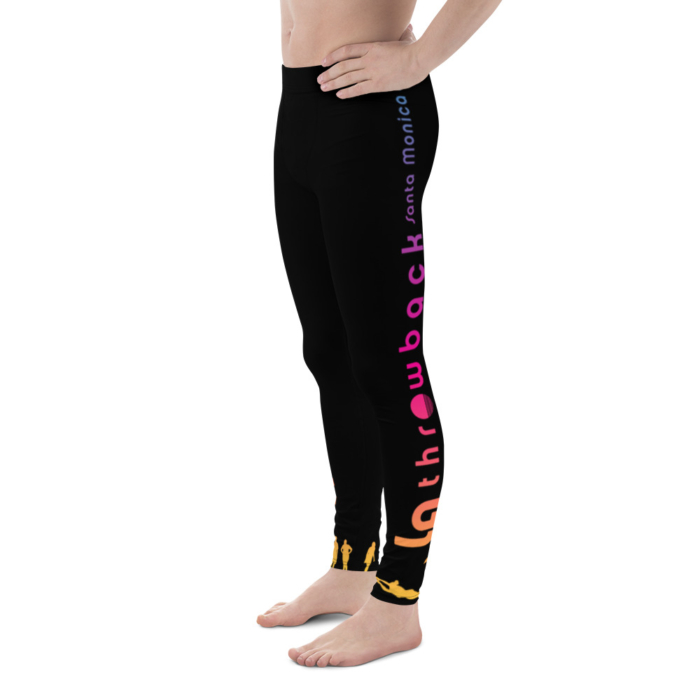 LATB 2019 Mens Leggings - black w aqua/gold/pink logo - Image 2