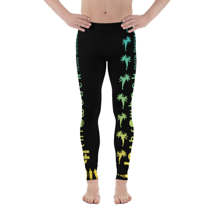 LATB 2019 Mens Leggings - black w aqua/green/yellow logo