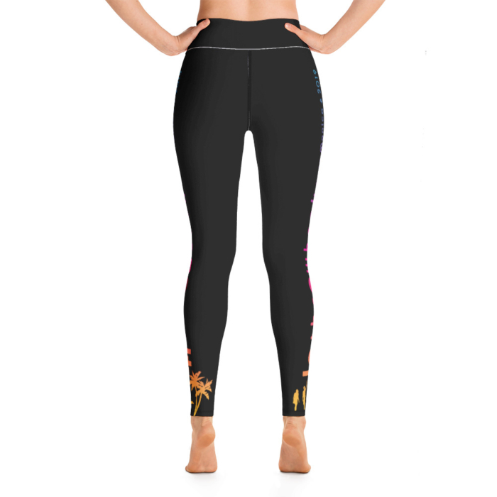 LATB 2019 Womens Leggings - black w aqua/gold/pink logo - Image 4