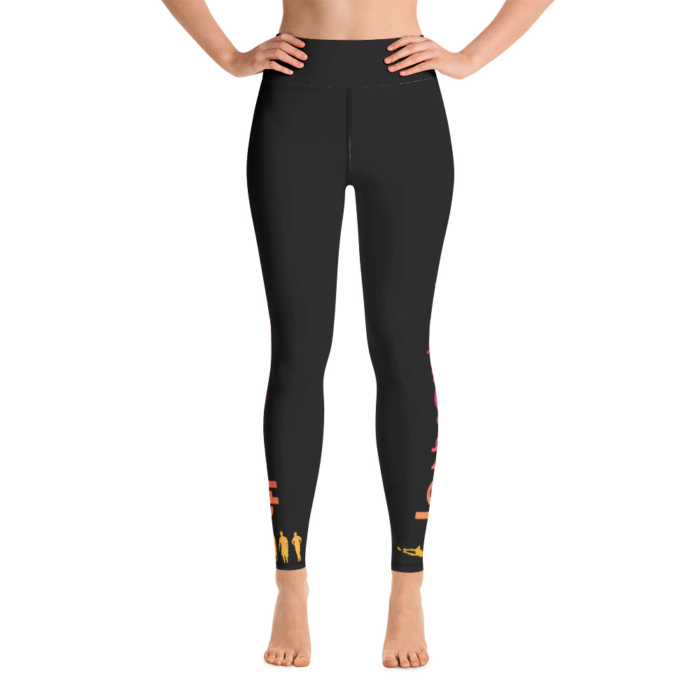 LATB 2019 Womens Leggings - black w aqua/gold/pink logo