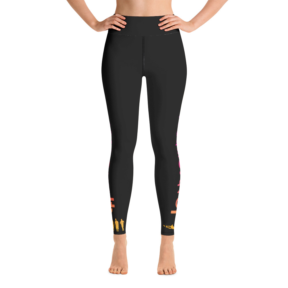 LATB 2019 Womens Leggings - black w aqua/gold/pink logo - LA Throwback  Foundation