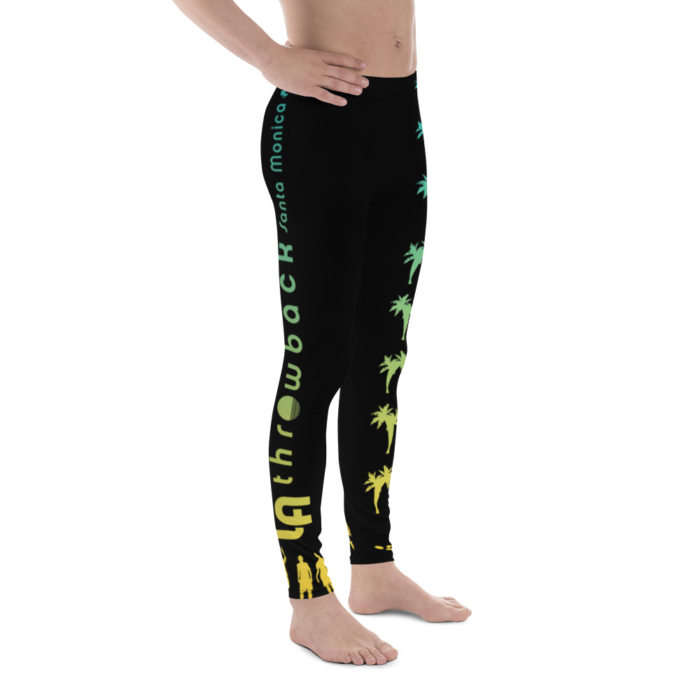 LATB 2019 Mens Leggings - black w aqua/green/yellow logo - Image 3