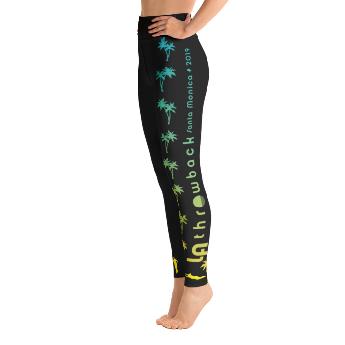 LATB 2019 Womens Leggings - black w aqua/green/yellow logo - Image 2