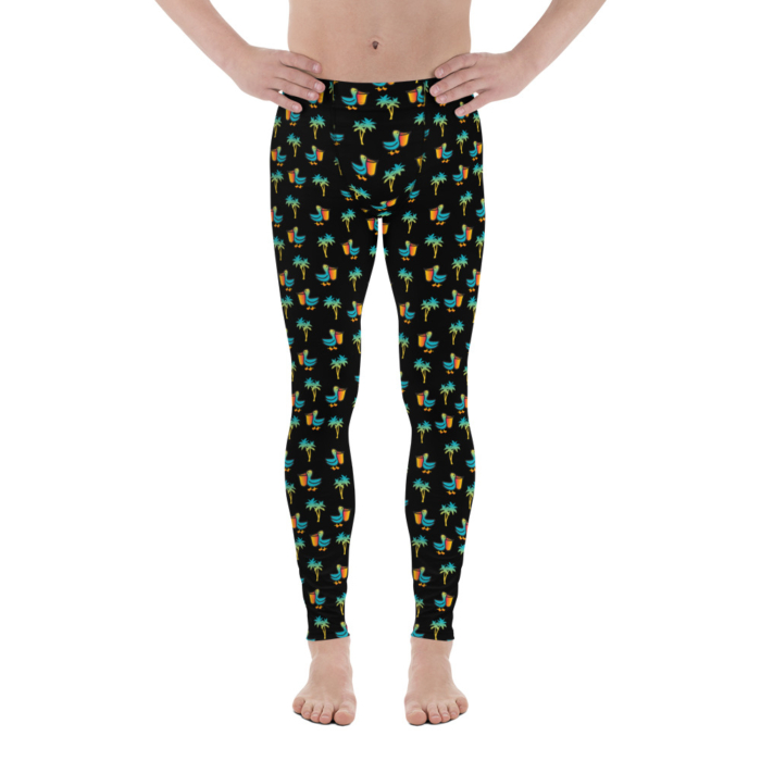 LATB2022 Men's Leggings Pelican Palm pattern