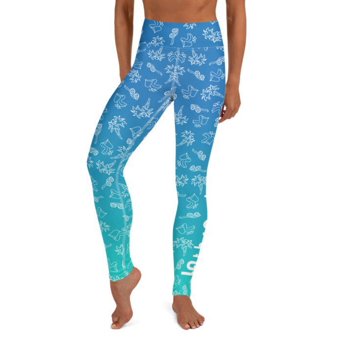 LATB 2022 Womens Leggings blue aqua pattern