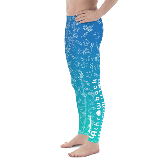 LATB 2022 Men's Leggings blue aqua pattern - Image 2