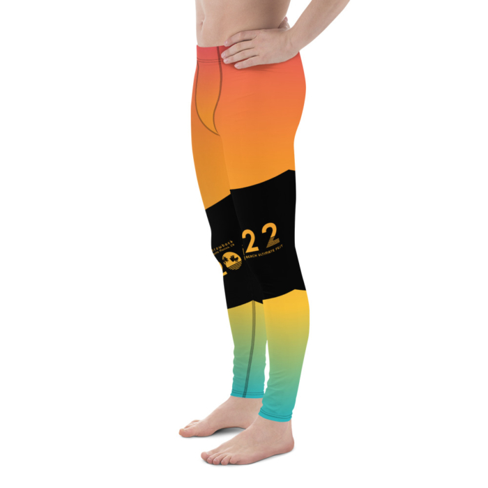 LATB2022 Men's Leggings diagonal stripe sunset - Image 3