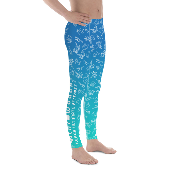 LATB 2022 Men's Leggings blue aqua pattern - Image 3