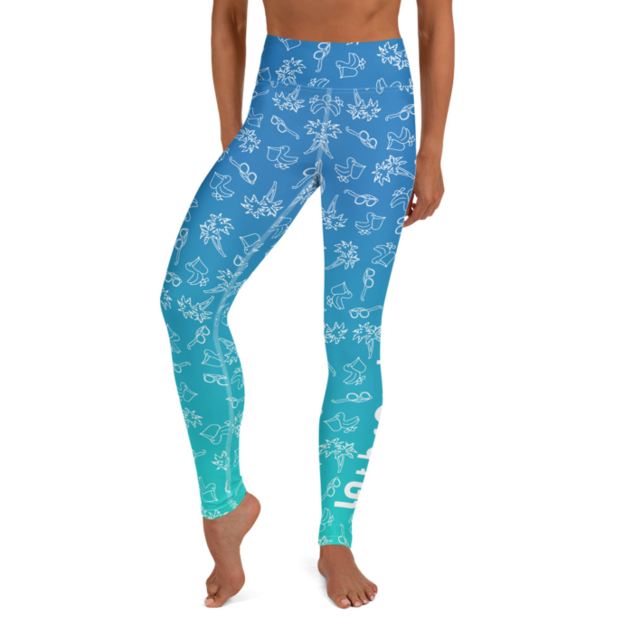 LATB 2022 Womens Leggings blue aqua pattern - Image 9