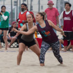 LA Throwback Board Member Tasha Pimentel gets the throw off LA Throwback Board Member Tasha Pimentel